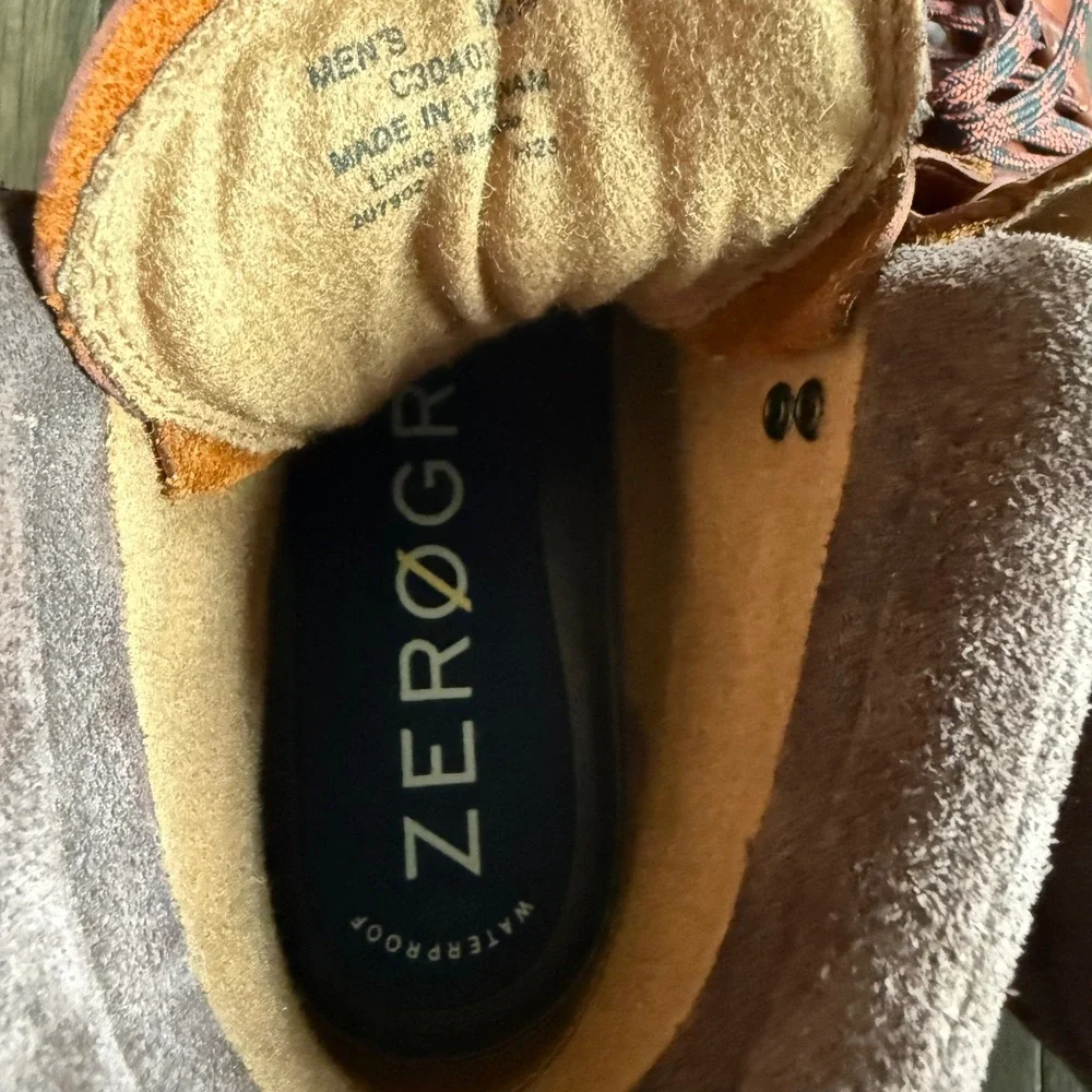Cole Haan Zerogrand Waterproof Hiker Boots British Tan Leather C30405 Mens 9.5M